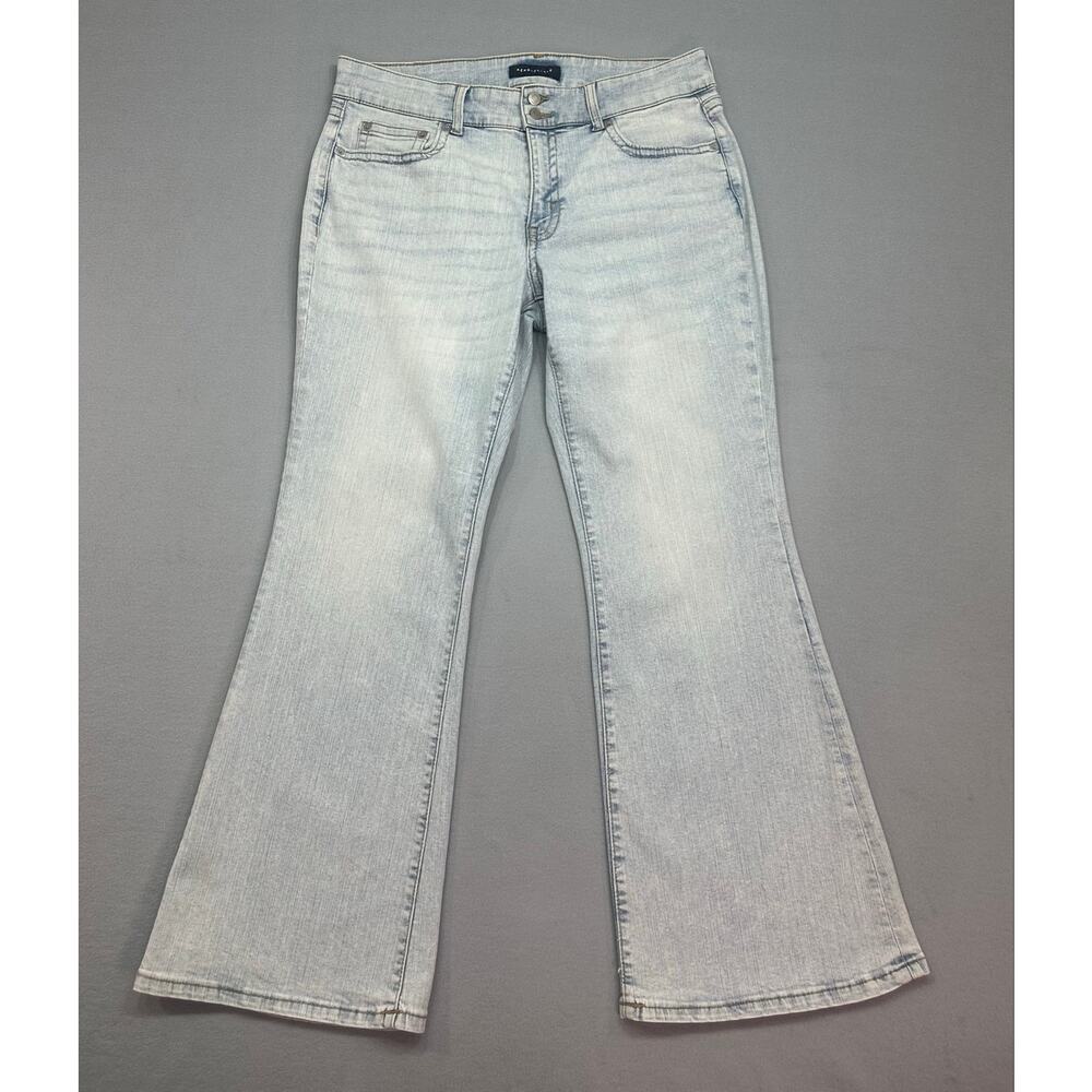 Aeropostale Low Rise Flare Jeans Light Wash Y2K Stretch Denim Size 14R - Picture 8 of 14